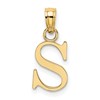 10K Polished Block Initial S Charm