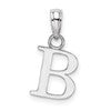 10k White Gold Polished Block Initial B Charm
