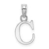 10k White Gold Polished Block Initial C Charm