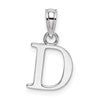 10k White Gold Polished Block Initial D Charm