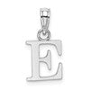 10K White Gold Polished Block Initial E Charm