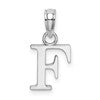 10K White Gold Polished Block Initial F Charm
