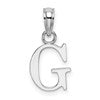 10K White Gold Polished Block Initial G Charm