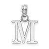 10K White Gold Polished Block Initial M Charm