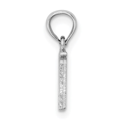 10K White Gold Polished Block Initial N Charm