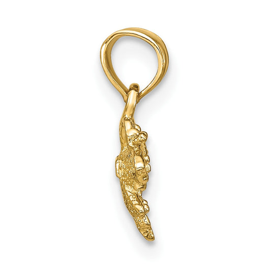 10K Textured Mini Butterfly Charm