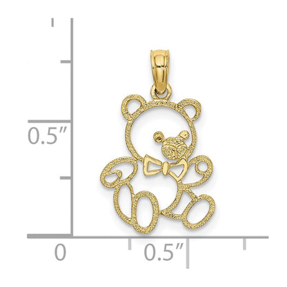 10K Cut-Out Teddy Bear Charm