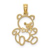 10K Cut-Out Teddy Bear Charm