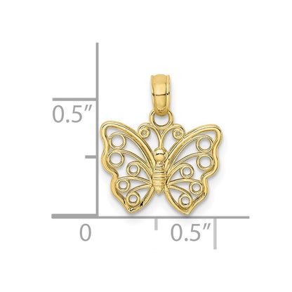 10K Cut-Out Small Butterfly Charm
