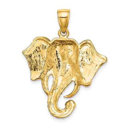 10K 2-D Elephant Head with Twisted Trunk Charm