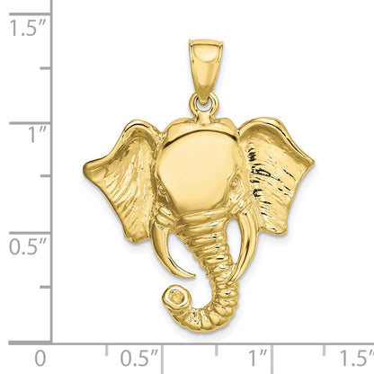 10K 2-D Elephant Head with Twisted Trunk Charm