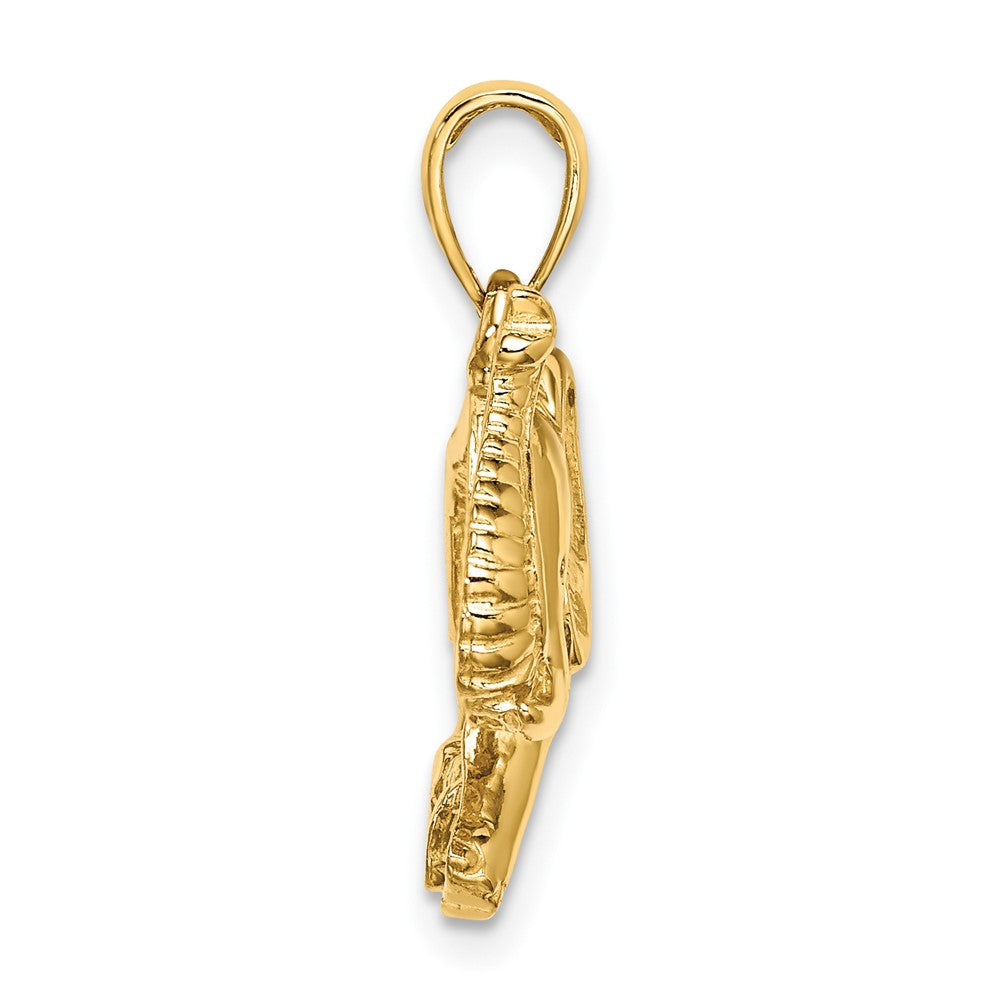 10K 2-D Elephant Running with Raised Trunk Charm