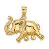 10K 2-D Elephant Running with Raised Trunk Charm