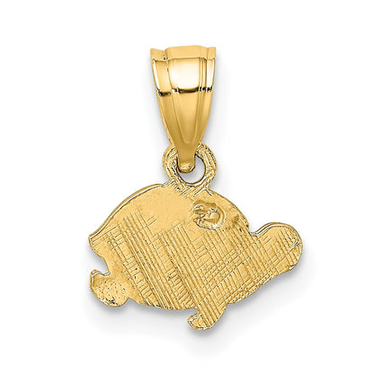 10K Flat and Engraved Mini Turtle Charm