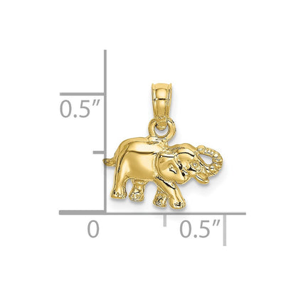 10K Polished Small Elephant Charm