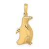10K 2-D Polished Etched Penguin Charm
