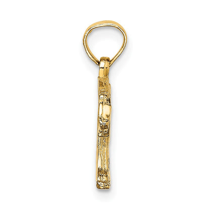 10K Textured Bear Charm