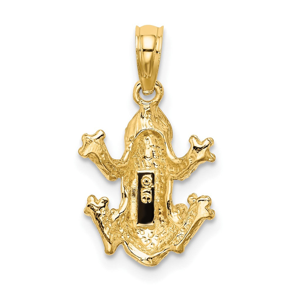 10k Textured Top View Frog Charm