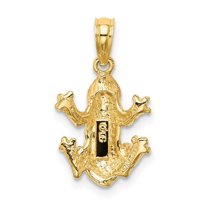 10k Textured Top View Frog Charm