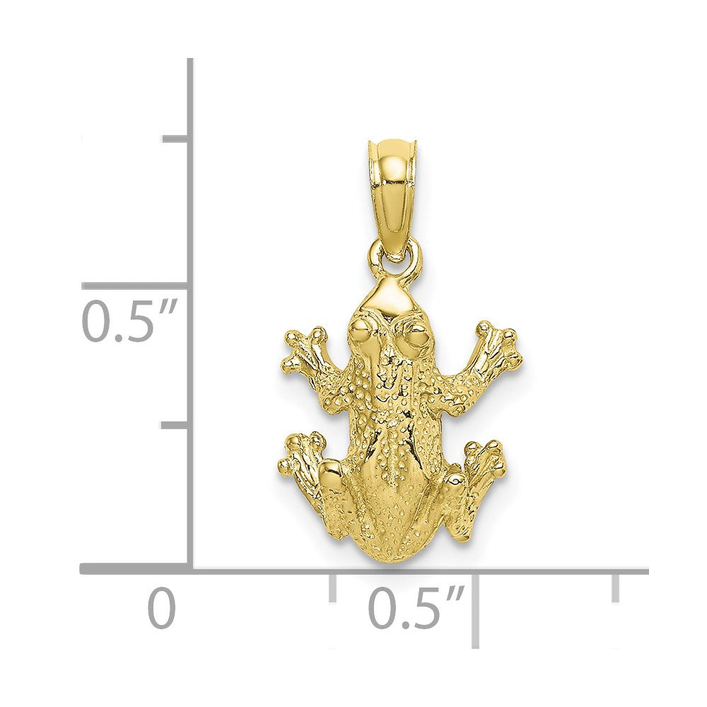 10k Textured Top View Frog Charm