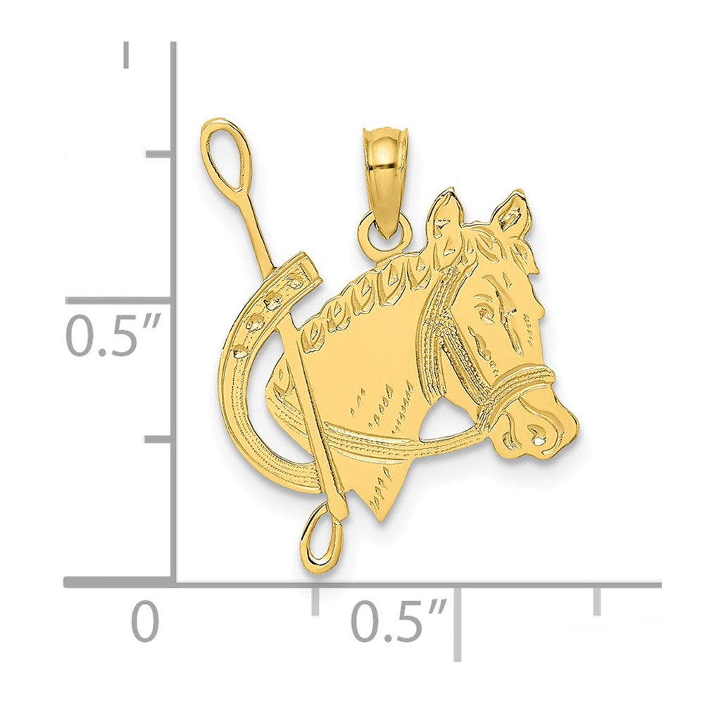 10K Textured Horse Head / Crop / Horseshoe Charm