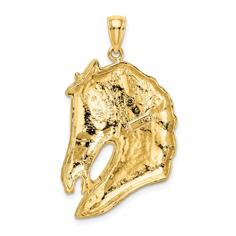 10K Large Horse Head with Long Mane Charm