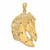 10K Large Horse Head with Long Mane Charm
