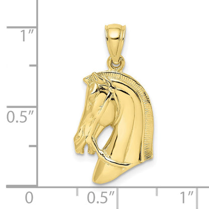 10K Horse Head with Short Mane Charm