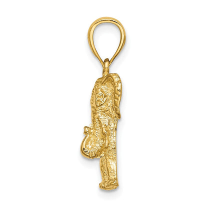 10K 2-D Elephant with Raised Trunk Charm