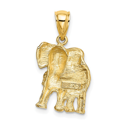 10K 2-D Elephant with Raised Trunk Charm