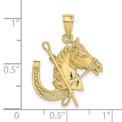 10K Horse Head / Horseshoe / Crop Charm
