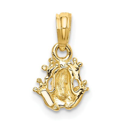10K Textured Miniature Frog Charm