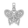 10K White Gold Textured Butterfly Charm