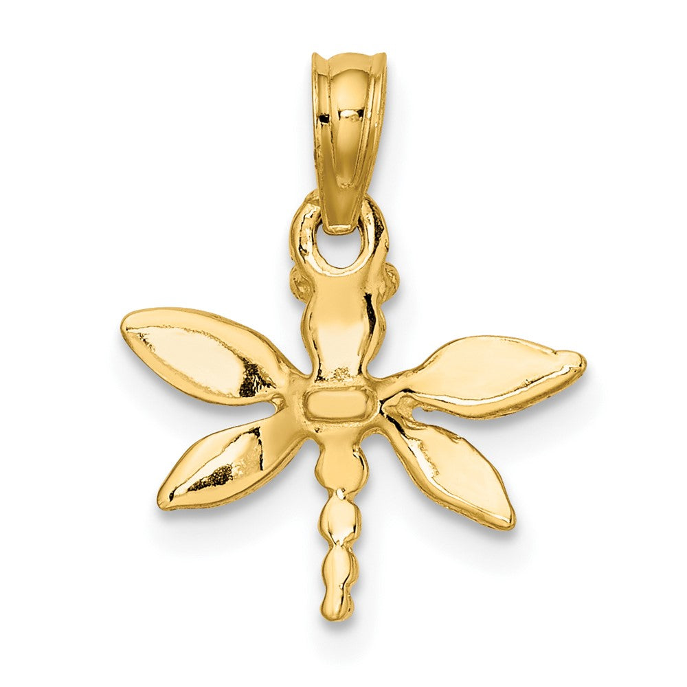 10K 2-D Mini Dragonfly with Solid Wings Charm