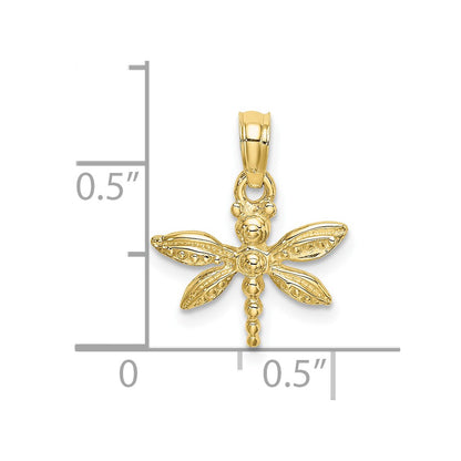 10K 2-D Mini Dragonfly with Solid Wings Charm