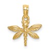 10K 2-D Mini Dragonfly with Solid Wings Charm
