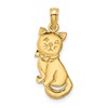 10K 3-D Polished Sitting Cat with Bow Charm