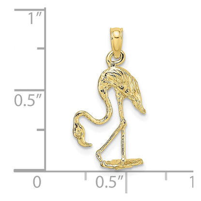 10K 3-D Textured Flamingo Charm
