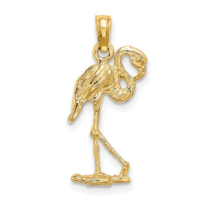 10K 3-D Flamingo with Head Up Charm