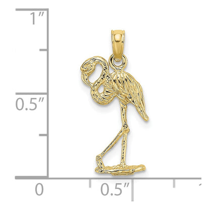 10K 3-D Flamingo with Head Up Charm