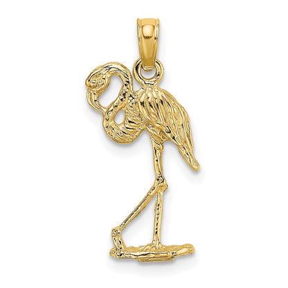 10K 3-D Flamingo with Head Up Charm