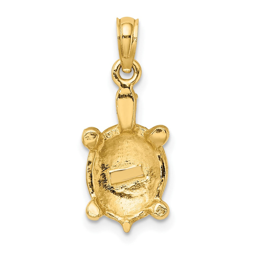 10K with Green Enamel Tortoise Charm