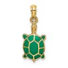 10K with Green Enamel Tortoise Charm