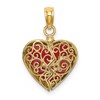 10K 3-D Reversible Enameled Heart Opens Charm