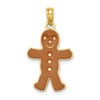 10K 3-D Brown Enamel Gingerbread Man Charm