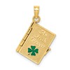 10K 3-D Moveable AN IRISH PRAYER Book with Enameled Clover Charm