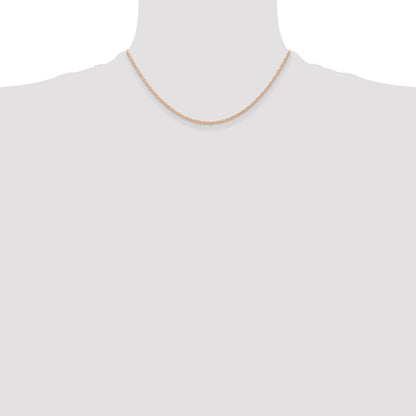 10k  Rose Gold .6 mm Carded Cable Rope Chain