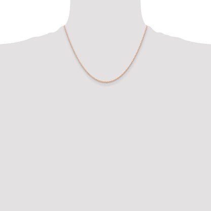 10k  Rose Gold .6 mm Carded Cable Rope Chain