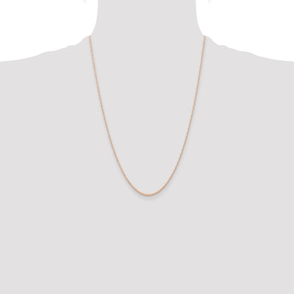 10k  Rose Gold .6 mm Carded Cable Rope Chain