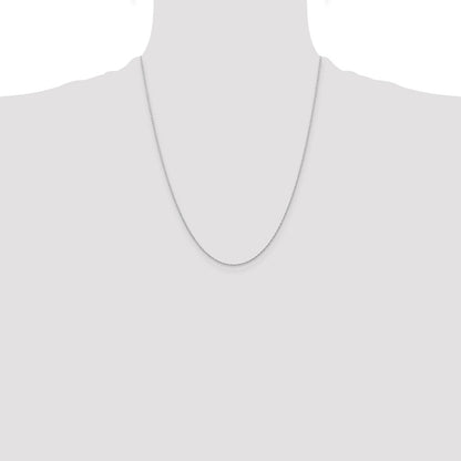 10k White Gold .6 mm Carded Cable Rope Chain